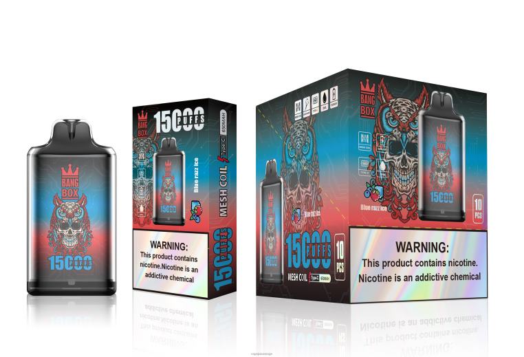 Vape Pen D6HP8108 blå razz is - Bang Box s1-15000 drag