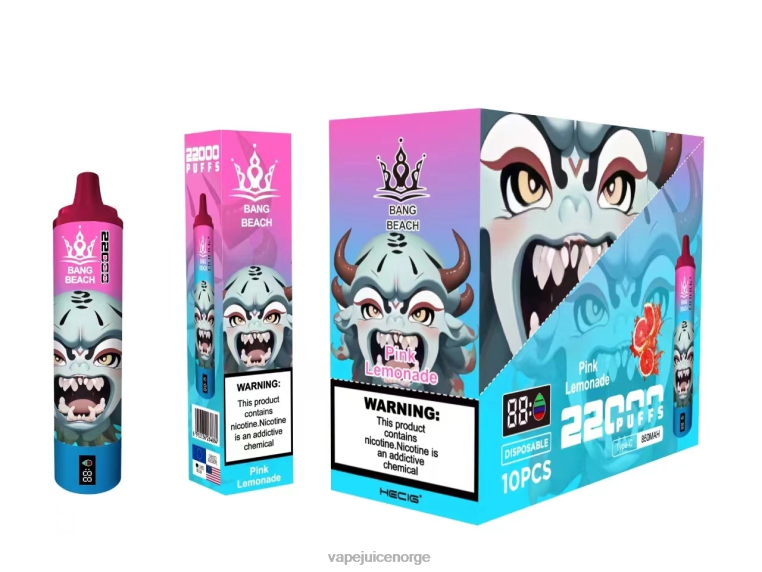 Vape Pen D6HP815 rosa limonade - Bang Beach 22000 puffs smartskjerm