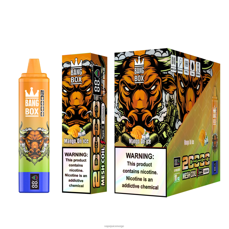 Vape Pen D6HP854 mango på is - Bang Box 20000 puffs smartskjerm