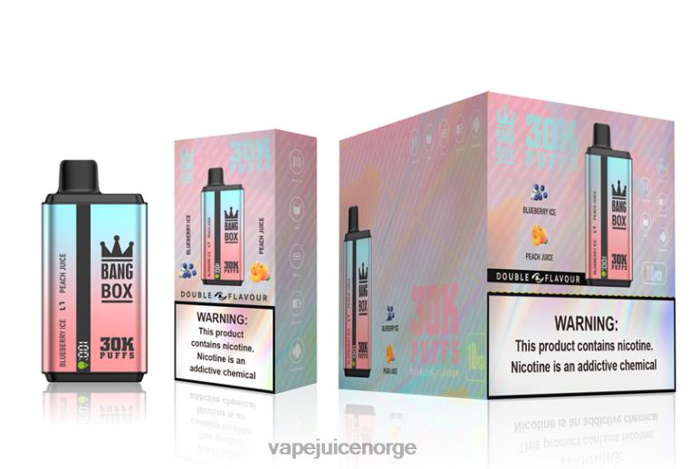 Vape Pen D6HP863 blåbæris og ferskenjuice - Bang Box 30000 puff doble smaker