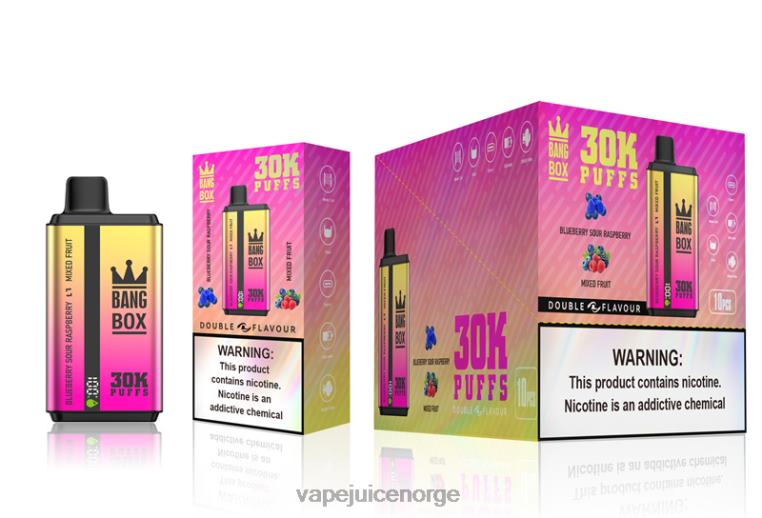 Vape Pen D6HP866 blåbærsur bringebær & blandet frukt - Bang Box 30000 puff doble smaker