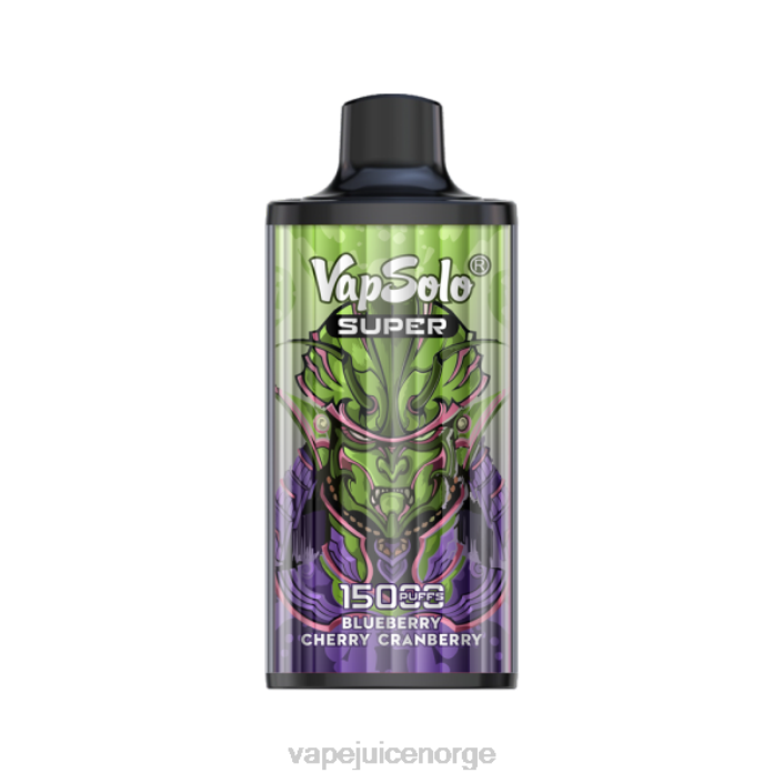 Vapsolo SUPER engangs vape blåbær kirsebær tranebær 8Z8D128 Vape Uten Nikotin