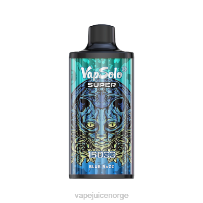 Vapsolo SUPER engangs vape blå razz 8Z8D126 Vape Norge
