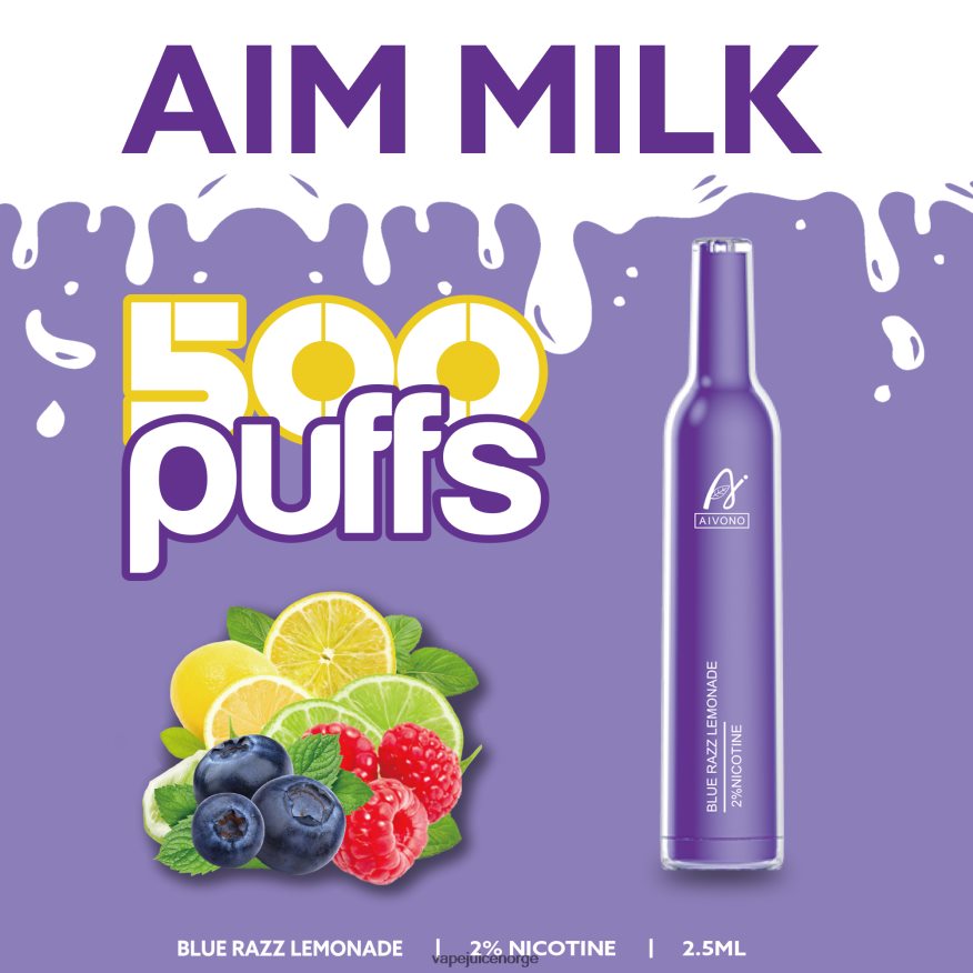 Aivono AIM MILK 500 blå razz lemonade - P26VZ8264 Vape Juice