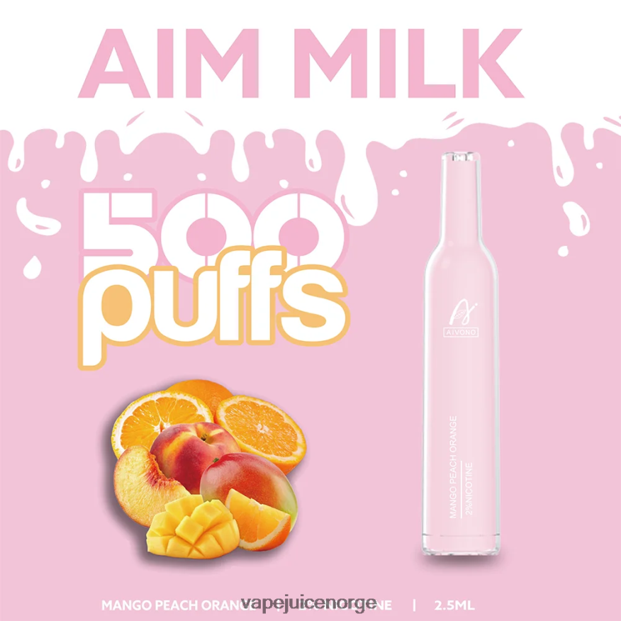 Aivono AIM MILK 500 mango fersken appelsin - P26VZ8269 Vape Norge