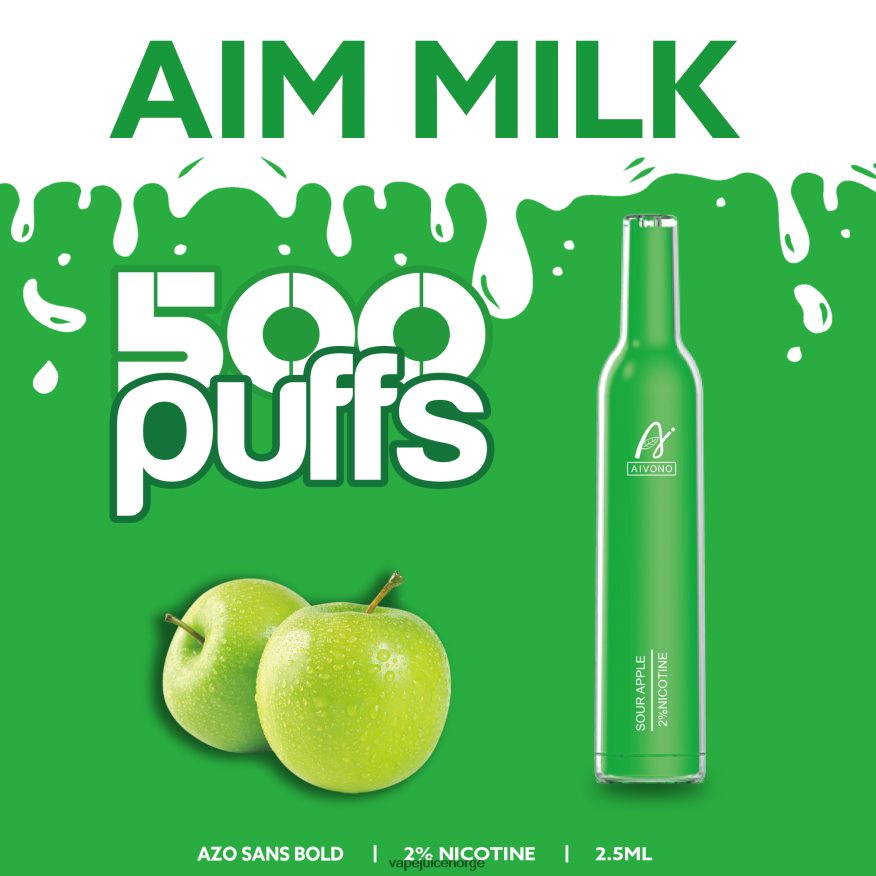 Aivono AIM MILK 500 surt eple - P26VZ8267 Vape Norge