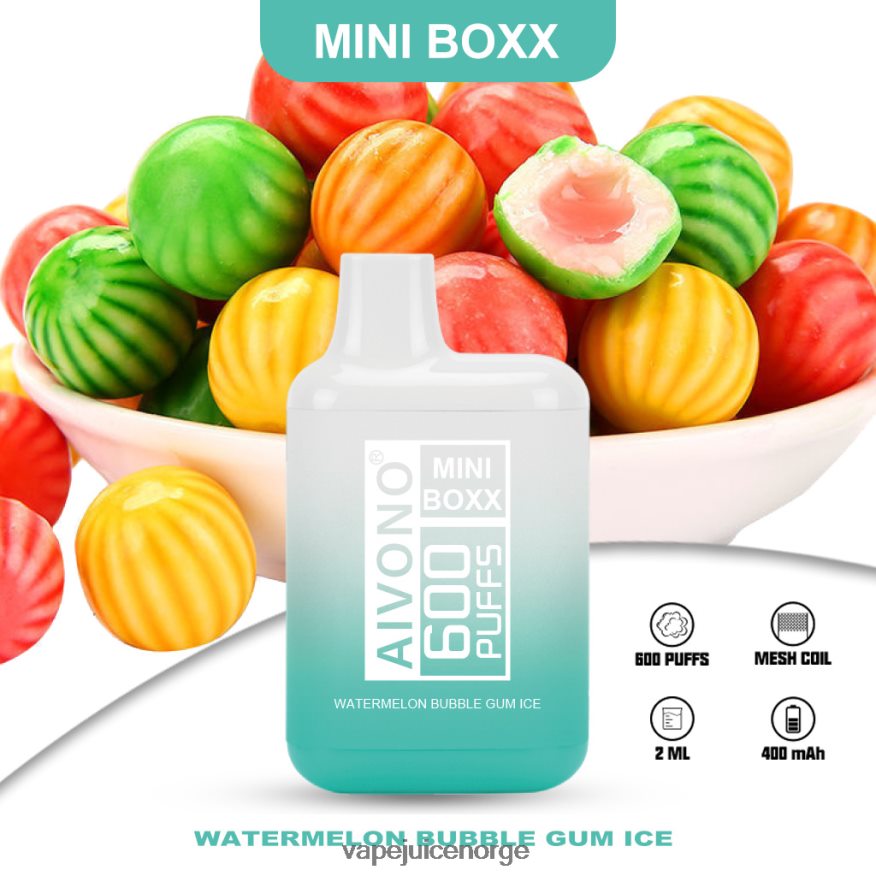 Aivono AIM MINI BOXX 600 vannmelon tyggegummi is - P26VZ8235 Vape Norge