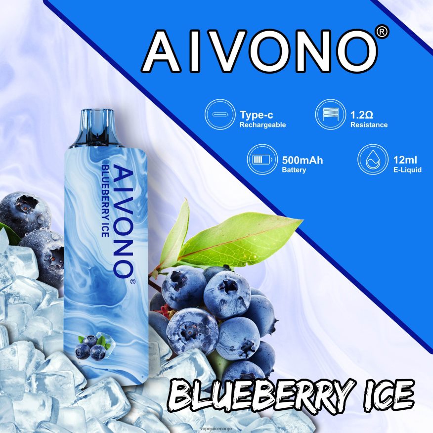 Aivono AIM GUN 7000 blåbæris - P26VZ8104 Vape Juice