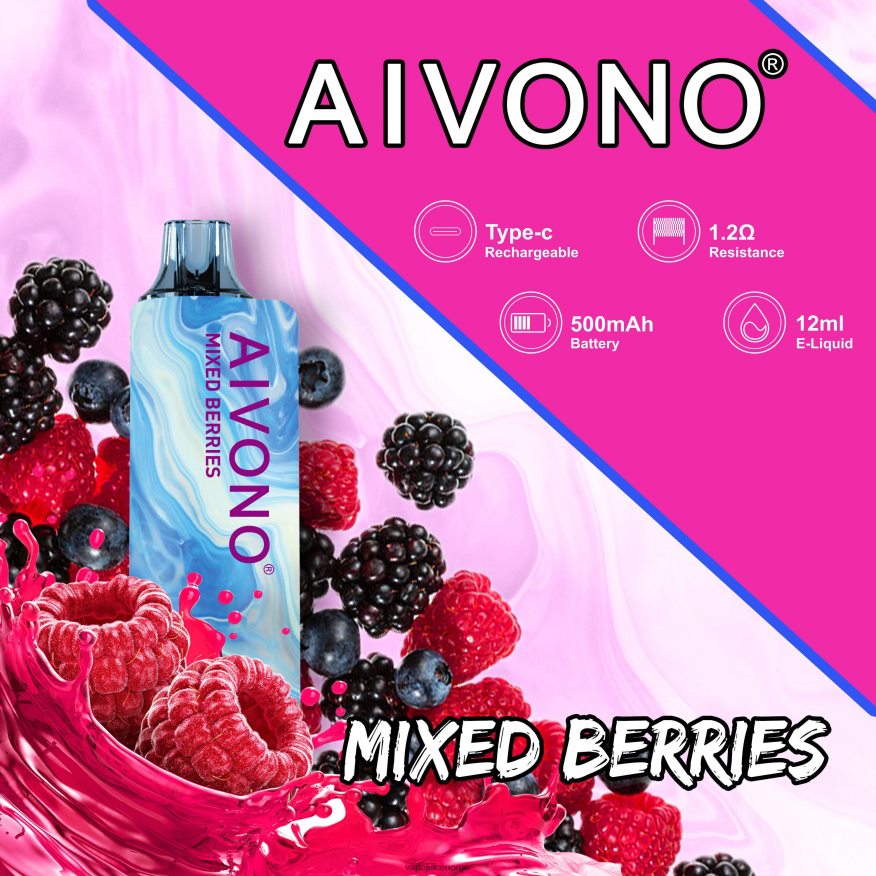 Aivono AIM GUN 7000 blandede bær - P26VZ8111 Vape Norge