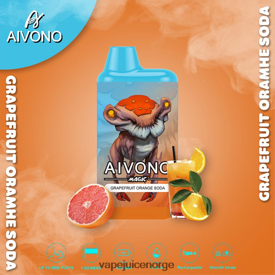 Aivono AIM MAGIC 5800 munnboks sigarett grapefrukt appelsin brus - P26VZ8101 Vape Norge