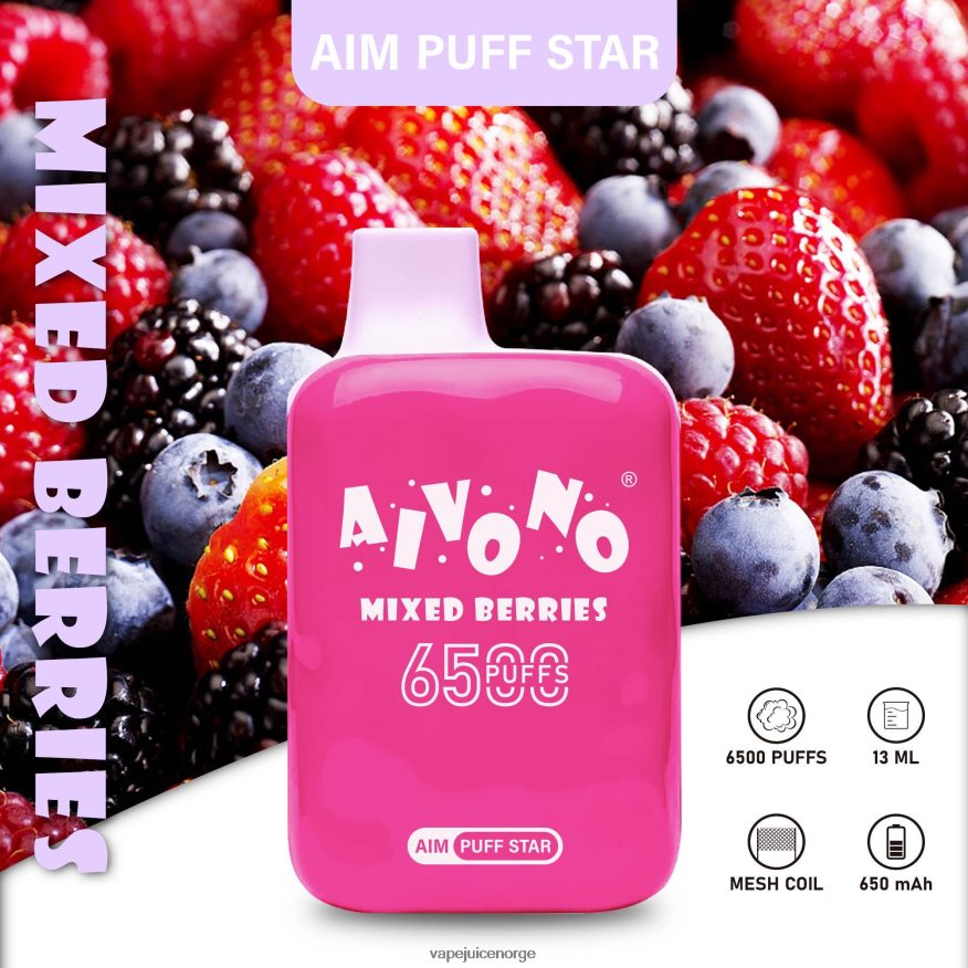 Aivono AIM PUFF STAR 6500 blandede bær - P26VZ8290 Vape Juice