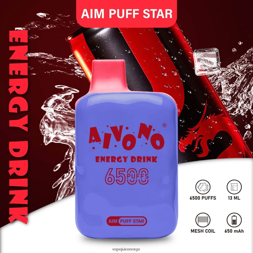 Aivono AIM PUFF STAR 6500 energidrikk - P26VZ8293 Vape Norge