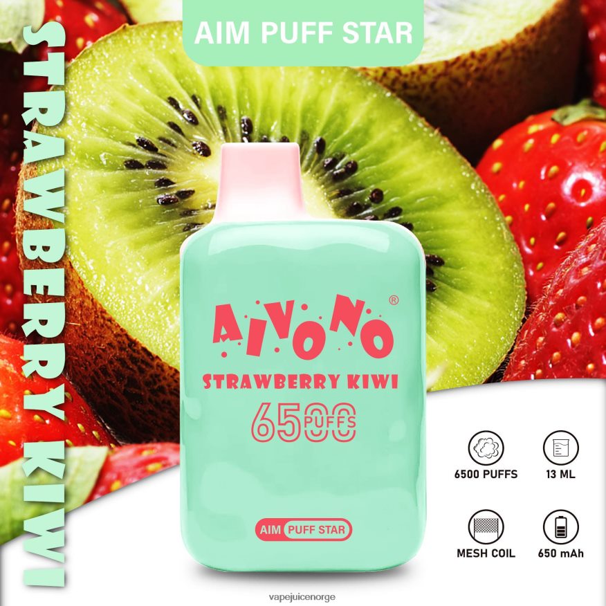 Aivono AIM PUFF STAR 6500 jordbær kiwi - P26VZ8294 Vape Juice