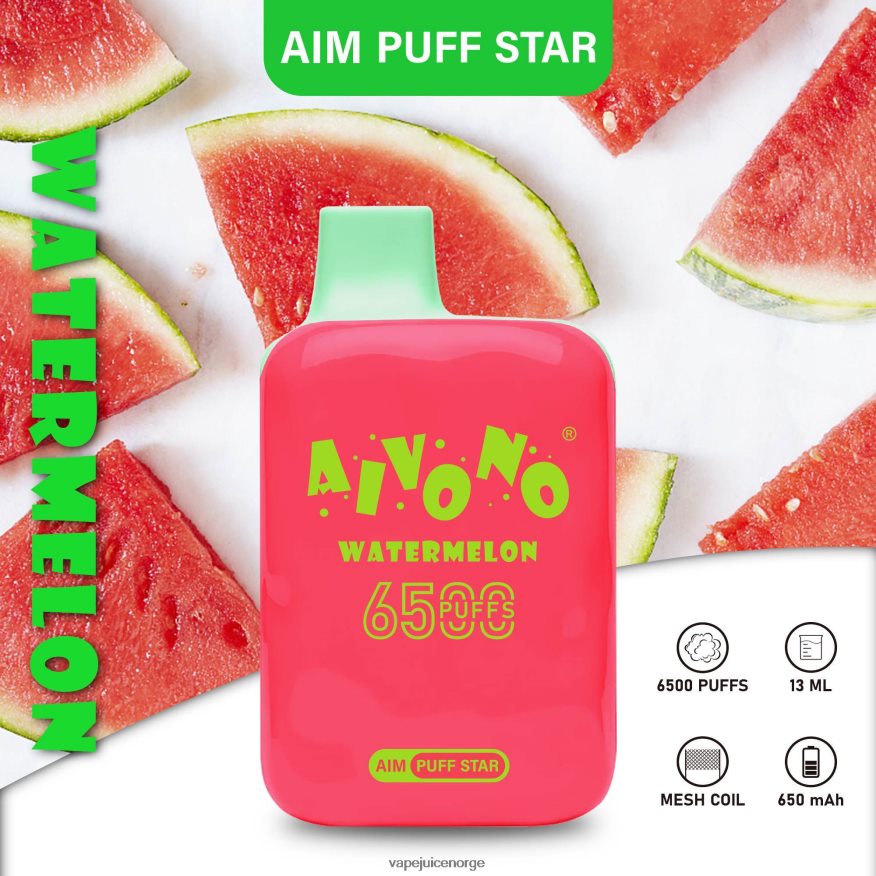 Aivono AIM PUFF STAR 6500 vannmelon - P26VZ8291 Vape Norge