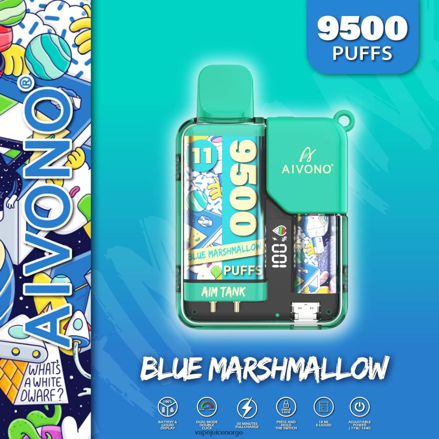 Aivono AIM TANK 9500 blå marshmallow - P26VZ842 Vape Juice
