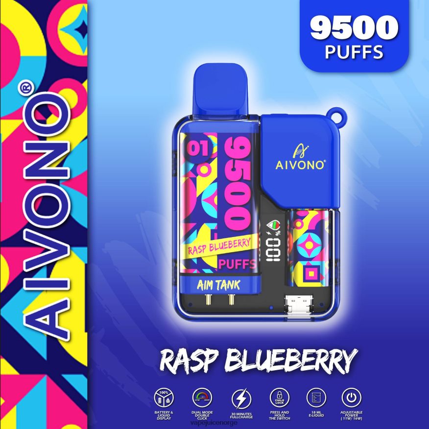 Aivono AIM TANK 9500 bringebær blåbær - P26VZ833 Vape Norge