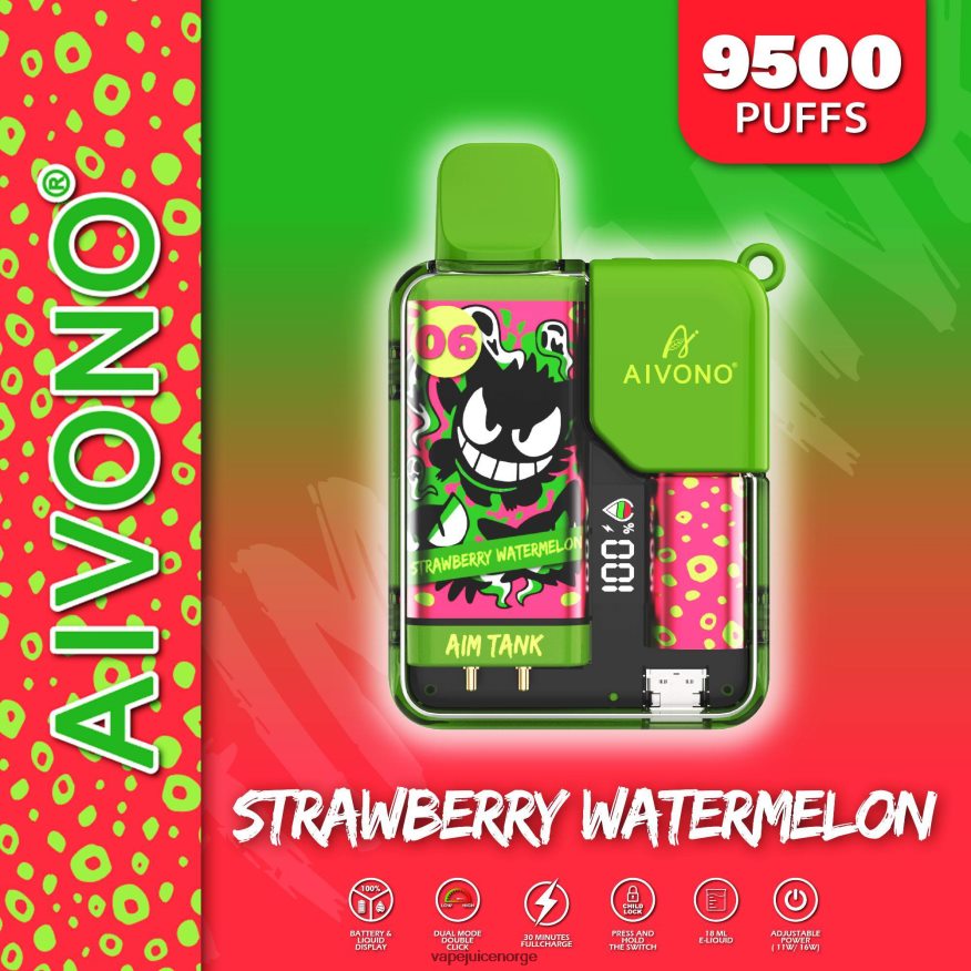 Aivono AIM TANK 9500 jordbær vannmelon - P26VZ846 Vape Juice