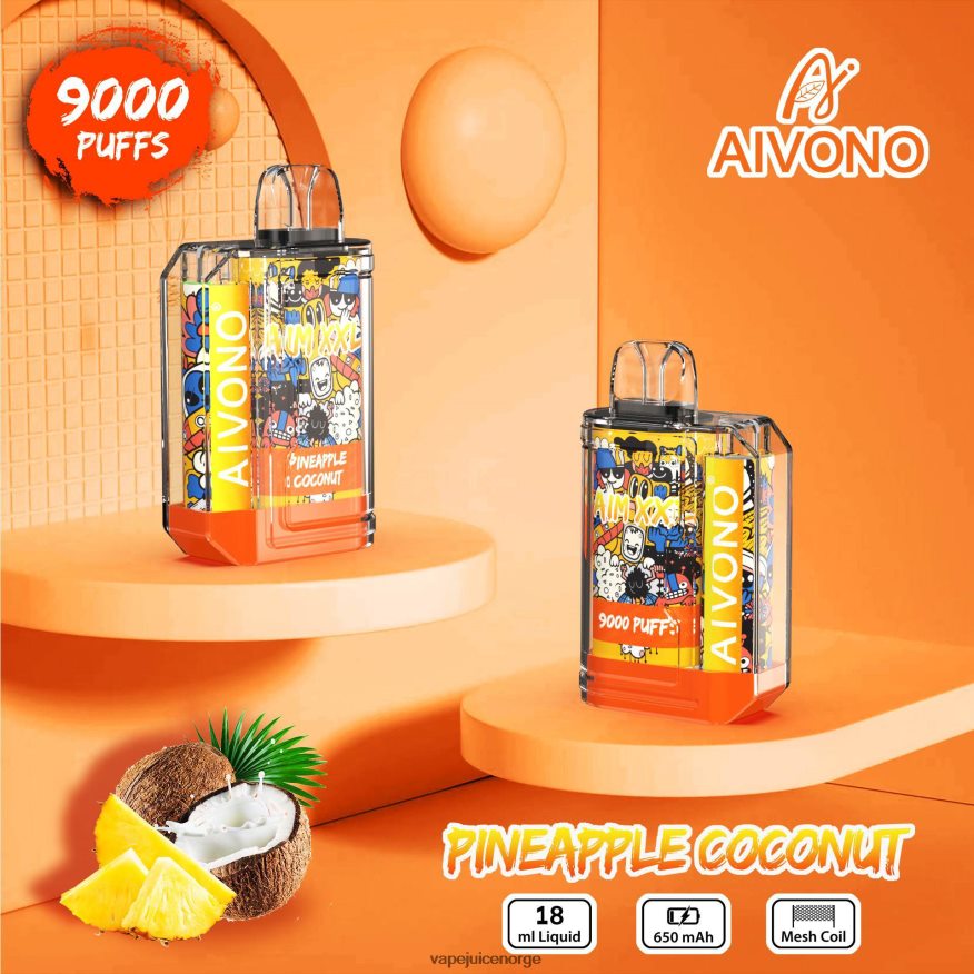 Aivono AIM XXL 9000 munnklistremerke gjennomsiktig ananas kokos - P26VZ852 Vape Juice