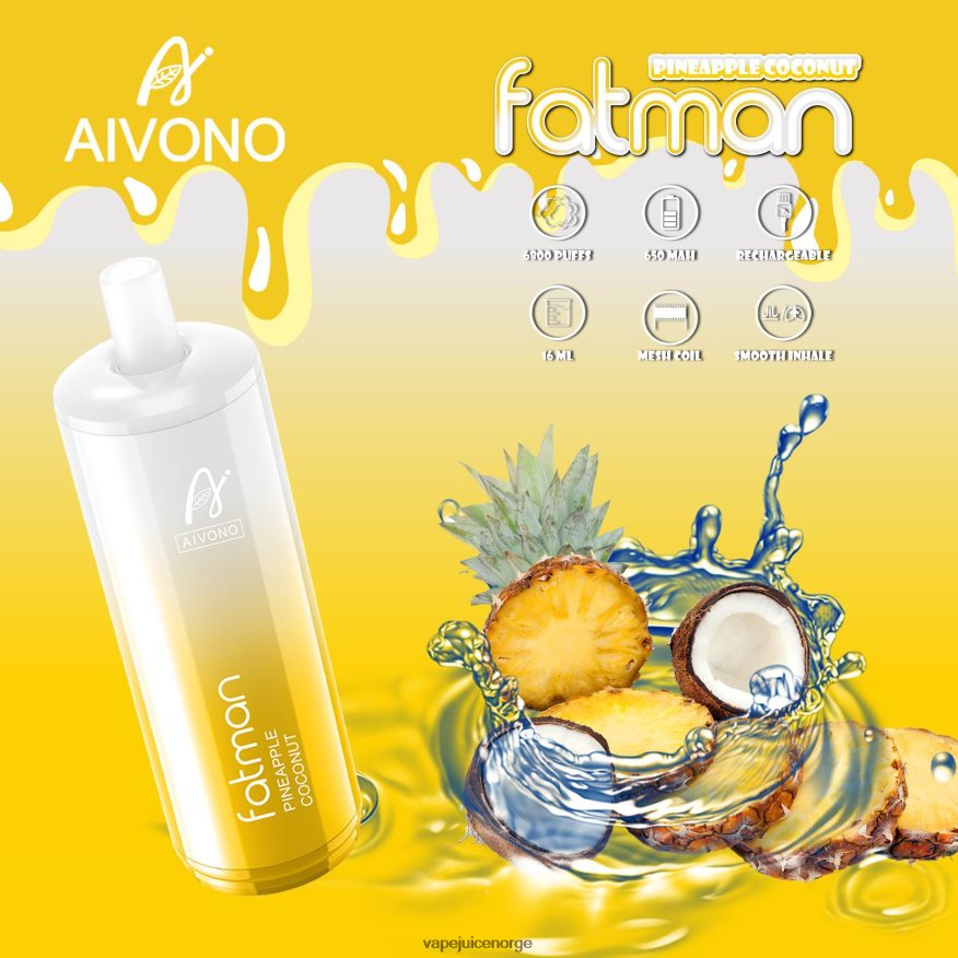 Aivono FATMAN 6800 ananas kokos - P26VZ829 Vape Norge