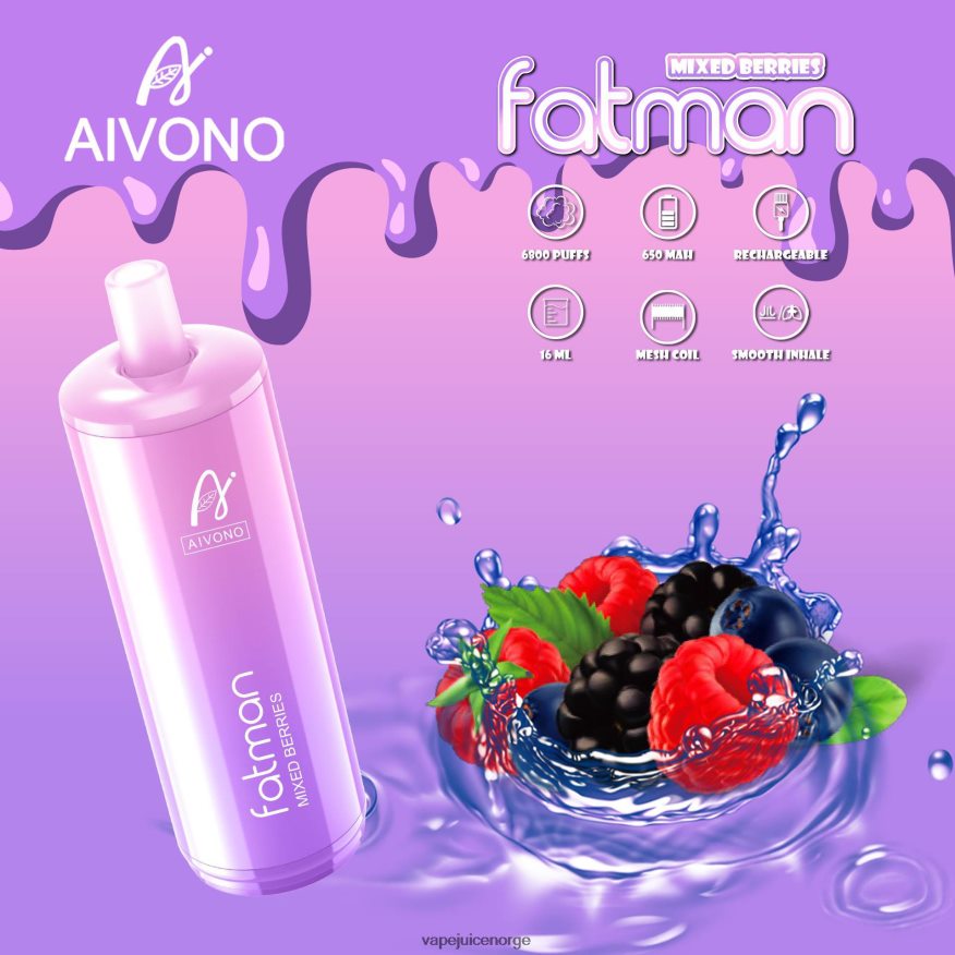 Aivono FATMAN 6800 blandede bær - P26VZ827 Vape Norge