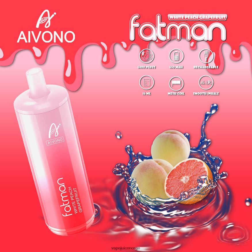Aivono FATMAN 6800 grapefrukt - P26VZ825 Vape Norge