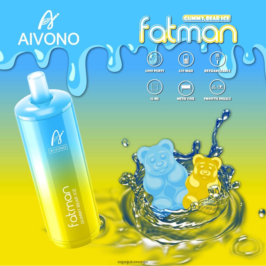 Aivono FATMAN 6800 gummibjørn is - P26VZ832 Vape Juice