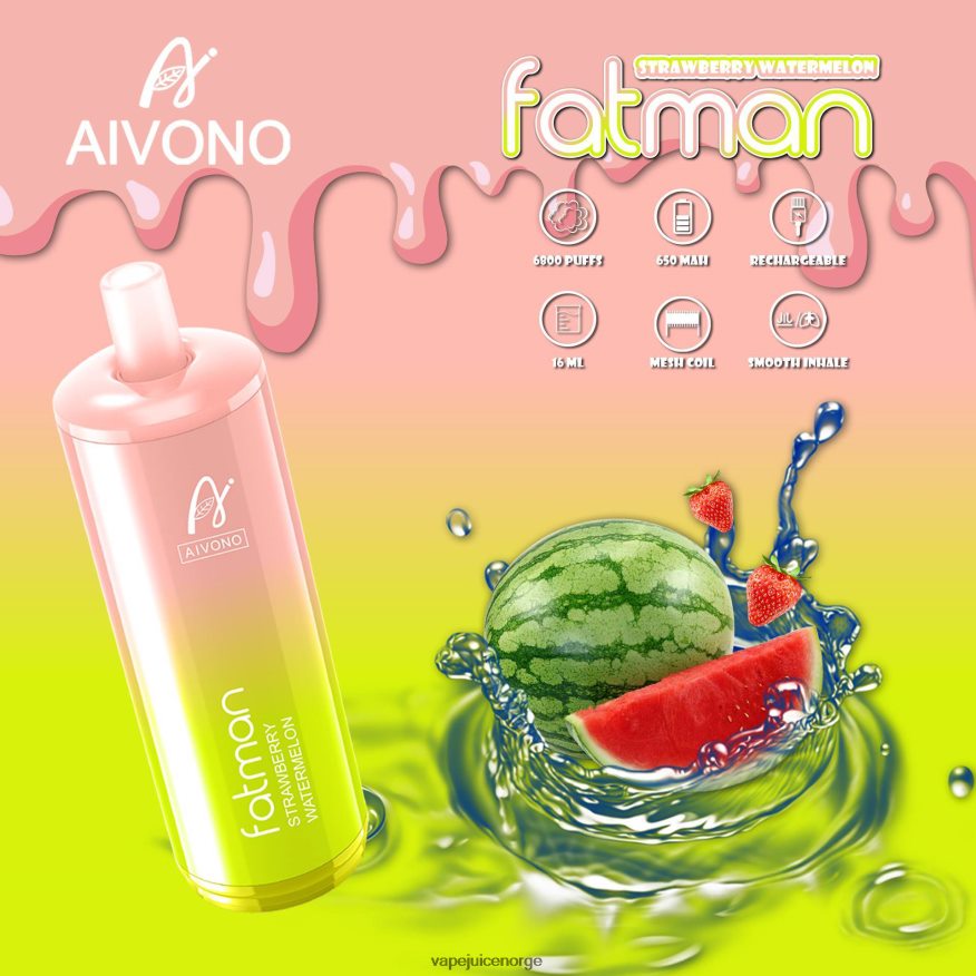 Aivono FATMAN 6800 jordbær vannmelon - P26VZ830 Vape Juice
