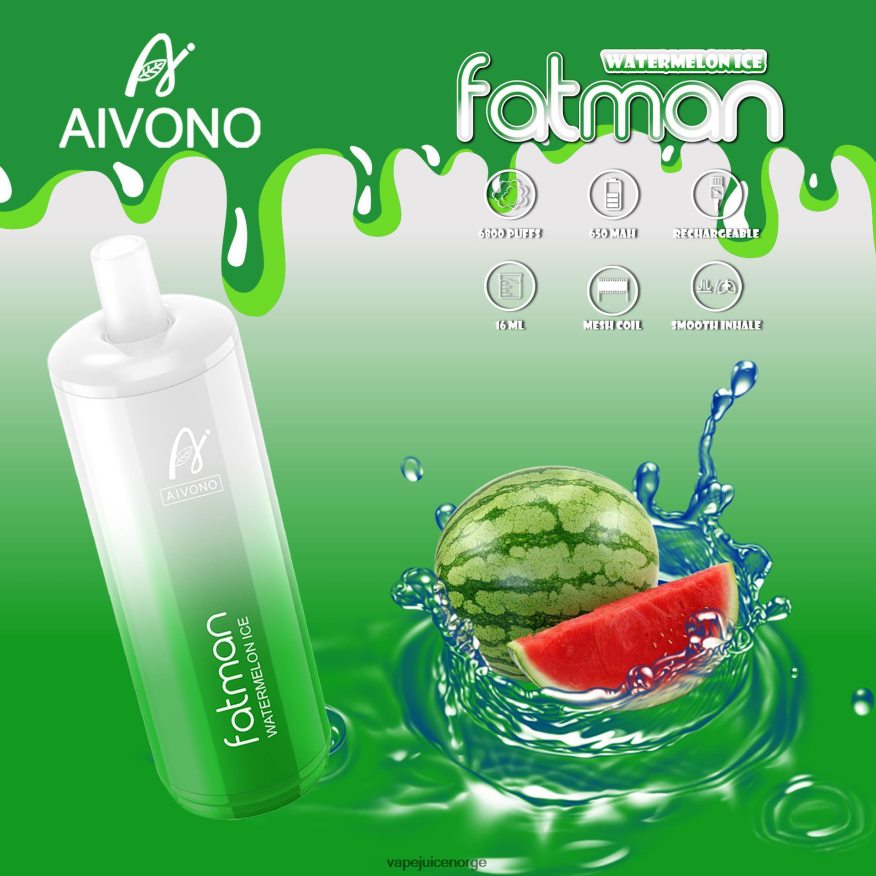 Aivono FATMAN 6800 vannmelon is - P26VZ828 Vape Juice