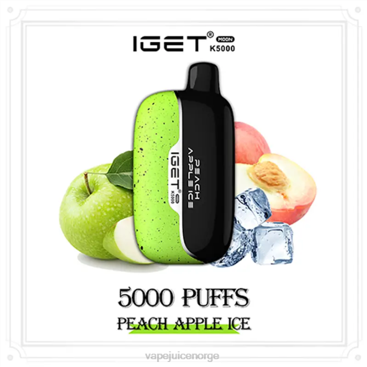 Vape Med Nikotin J0427 fersken eple is IGET Moon k5000