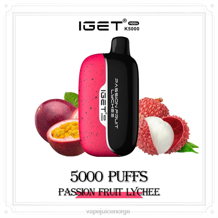 Vape Pen J04210 pasjonsfrukt litchi IGET Moon k5000