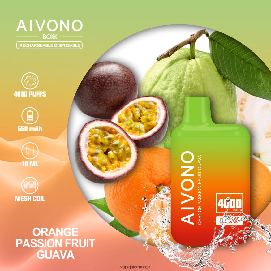 Aivono AIM BOXX 4000 oransje pasjonsfrukt guava - P26VZ8212 Vape Juice