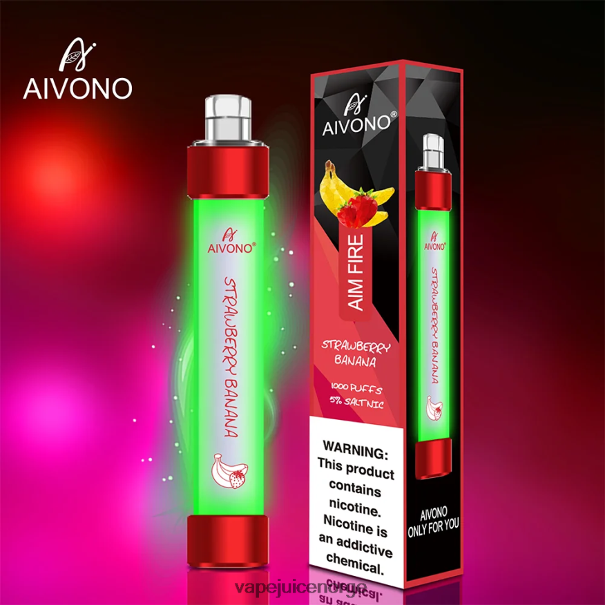 Aivono AIM FIRE 1000 jordbær banan - P26VZ8332 Vape Juice