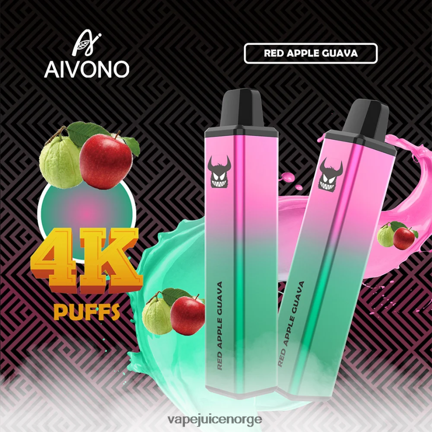 Aivono AIM FREAK 4000 rødt eple guava - P26VZ8257 Vape Norge