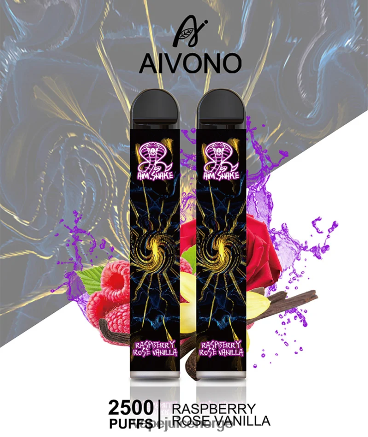 Aivono AIM SNAKE 2500 bringebær rose vanilje - P26VZ8317 Vape Norge