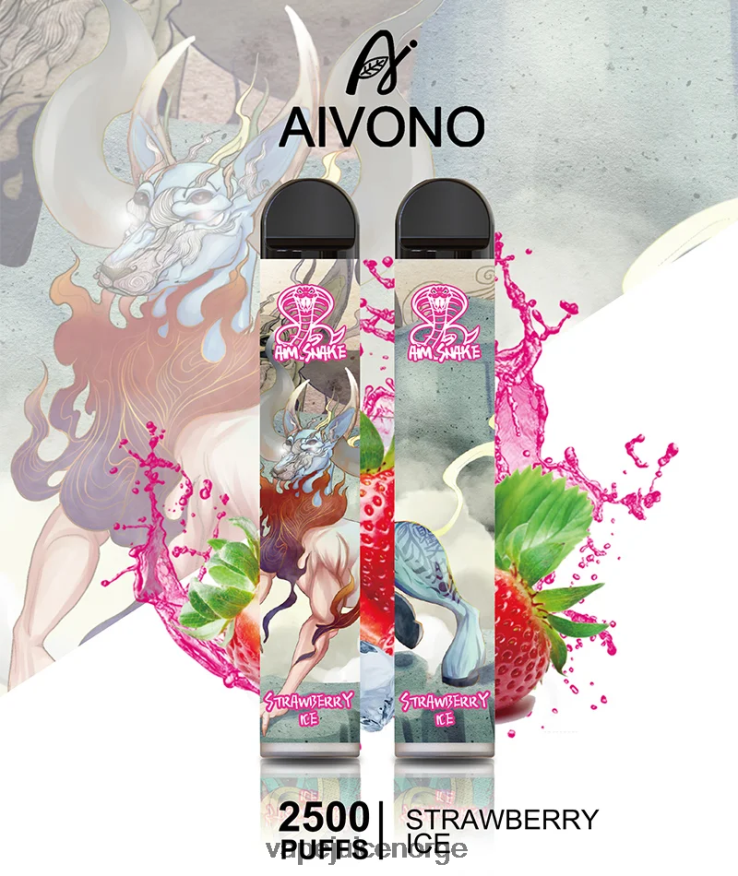 Aivono AIM SNAKE 2500 jordbæris - P26VZ8319 Vape Norge