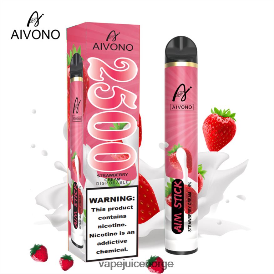 Aivono AIM STICK 2500 jordbærkrem - P26VZ8155 Vape Norge