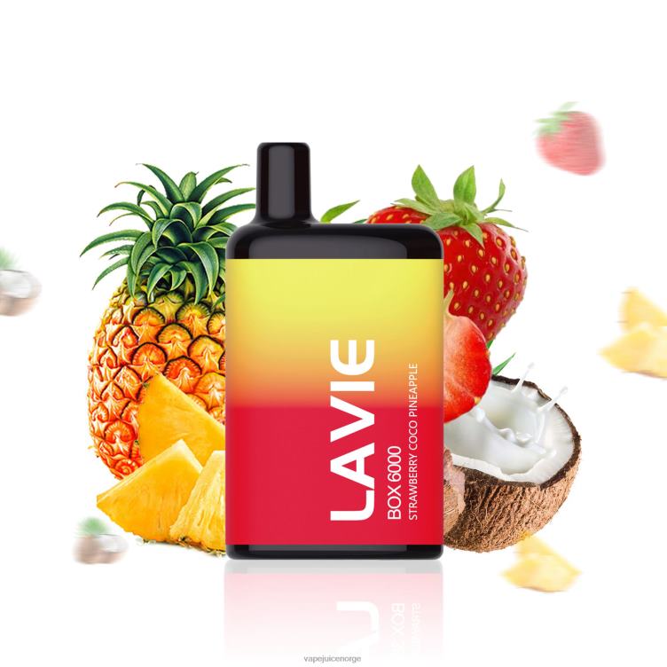 8J2L8205 Vape Norge - jordbær coco ananas LAVIE BOX 6000 drag