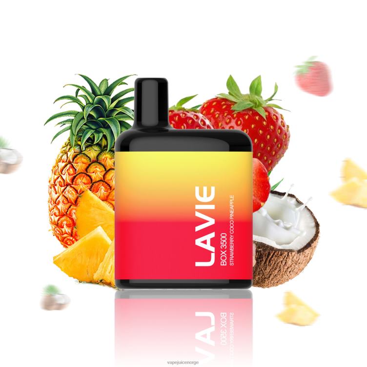 8J2L8207 Vape Norge - jordbær coco ananas LAVIE BOX 3500 drag