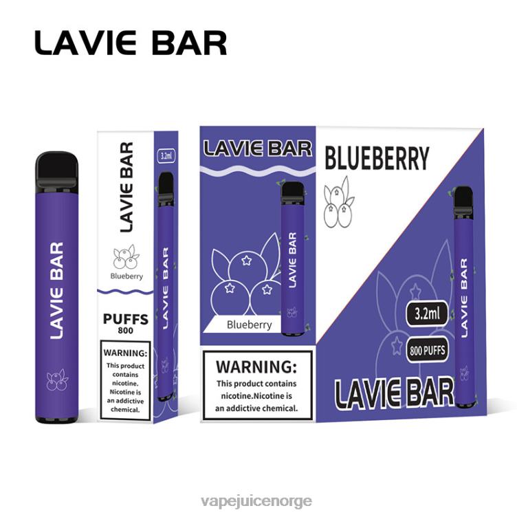 8J2L8310 Vape Juice - blåbæris LAVIE BAR 800 drag