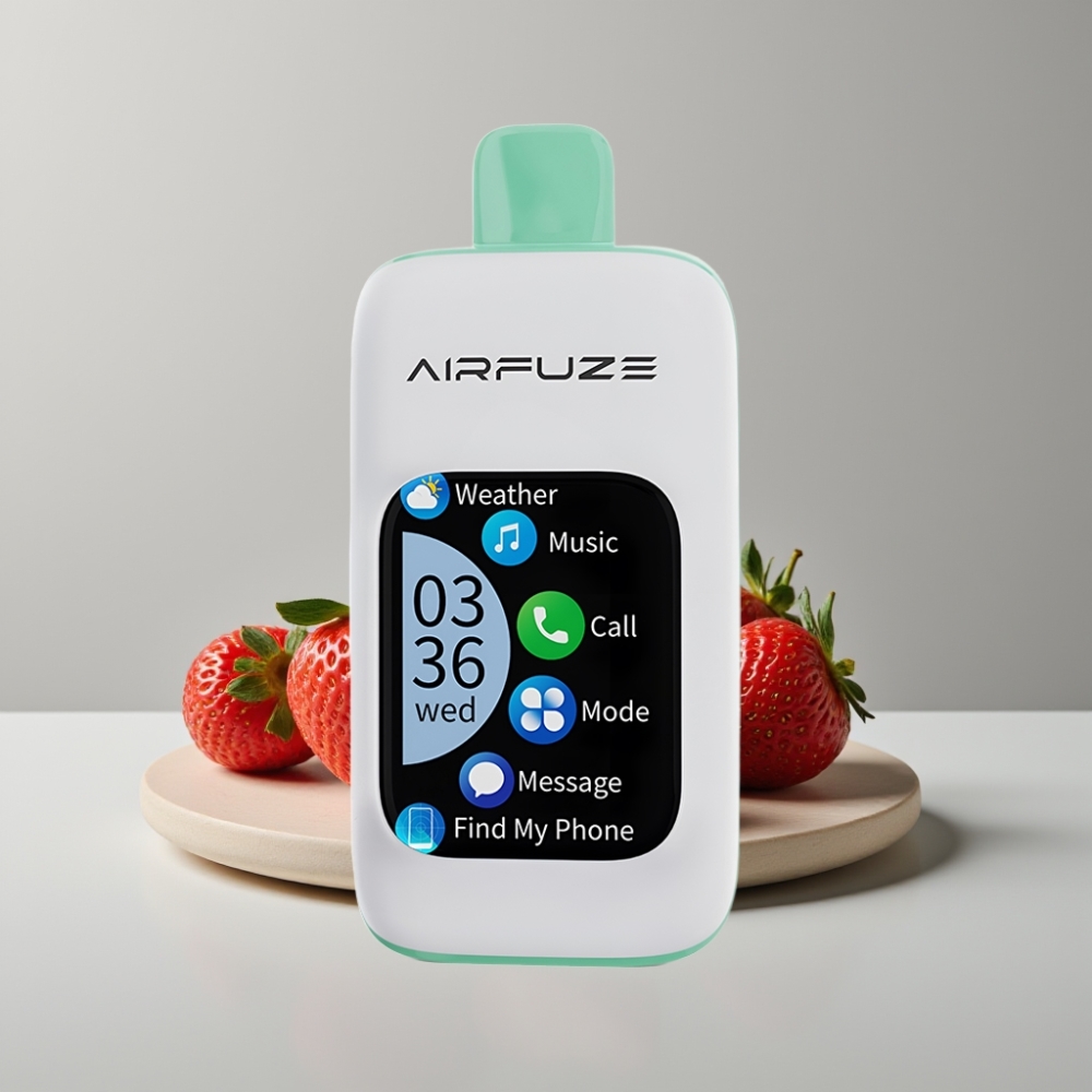 AirFuze Smart 30000 Puffs Engangsvaper Jordbær Sommertid med skjerm og Touch
